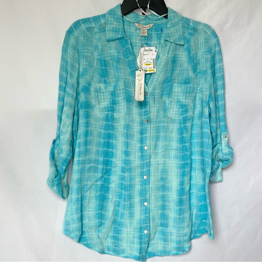 Khakis & Co Petite Button Down Cotton Top
